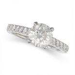 A SOLITAIRE DIAMOND ENGAGEMENT RING in platinum, set with a round brilliant cut diamond of 1.71 c...