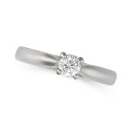 A SOLITAIRE DIAMOND RING in platinum, set with a round brilliant cut diamond of approximately 0.2...