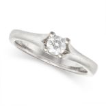 NO RESERVE - A DIAMOND SOLITAIRE RING in 18ct white gold, set with a round brilliant cut diamond ...