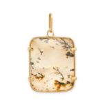 BURLE MARX, A VINTAGE DENDRITIC AGATE PENDANT in 18ct yellow gold, set with a polished dendritic ...