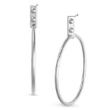 LOUIS VUITTON, A PAIR OF HOOP EARRINGS in 18ct white gold, each earring with a stylised stud term...