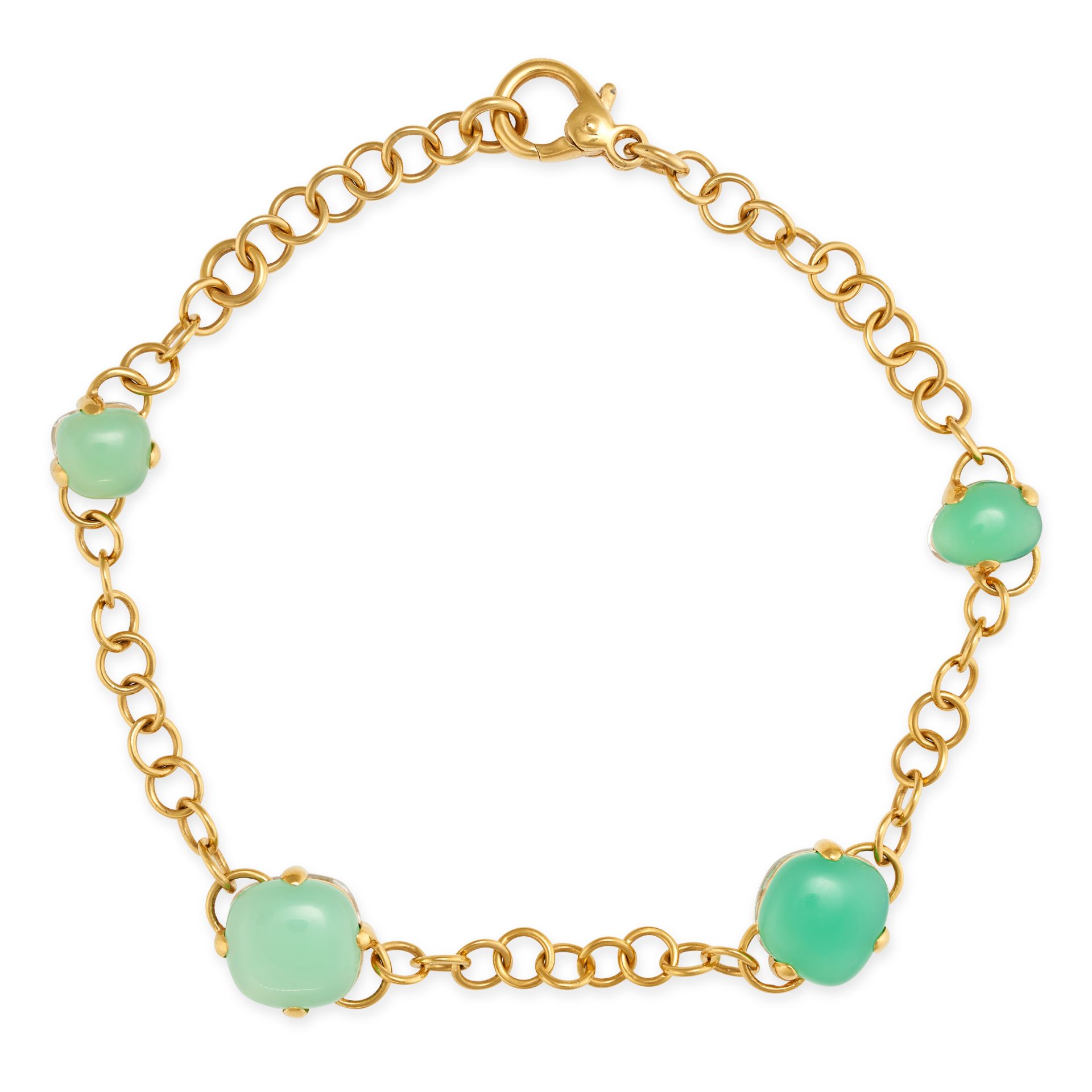 POMELLATO, A CHRYSOPRASE AND ROCK CRYSTAL CAPRI SUITE in 18ct yellow gold, comprising a long fanc... - Bild 4 aus 4