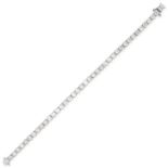 A 12.30 CARAT DIAMOND LINE BRACELET in 18ct white gold, set with a single row of round brilliant ...