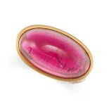 A VINTAGE RUBELLITE TOURMALINE AND DIAMOND COCKTAIL RING, CIRCA 1985 in 18ct yellow gold, set wit...