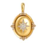 A FINE ANTIQUE VICTORIAN DIAMOND STAR LOCKET PENDANT, 19TH CENTURY in high carat yellow gold, the...