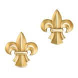 A PAIR OF FLEUR DE LIS EARRINGS in 18ct yellow gold, each designed as a Fleur de Lis, full Britis...