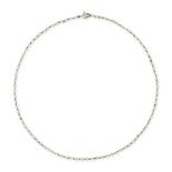 A NATURAL PEARL CHAIN NECKLACE the chain set with natural seed pearls, no assay marks, 38.5cm, 4....