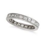 A DIAMOND FULL ETERNITY RING set with a full row of square and rectangular step cut diamonds, the...