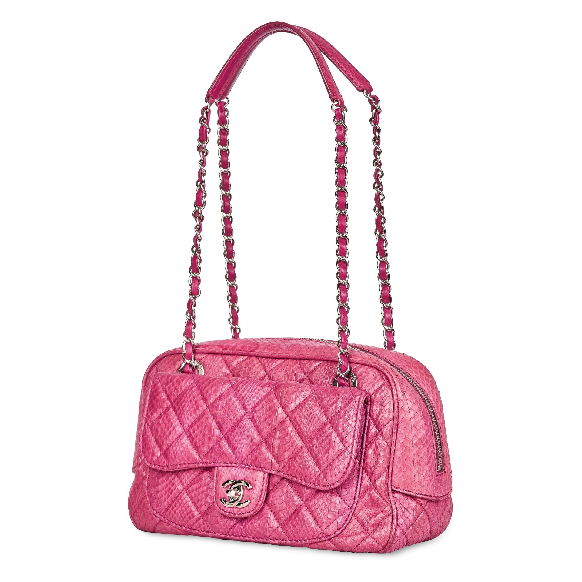 CHANEL, A PYTHON MAROON SHOULDER BAG - Image 2 of 6