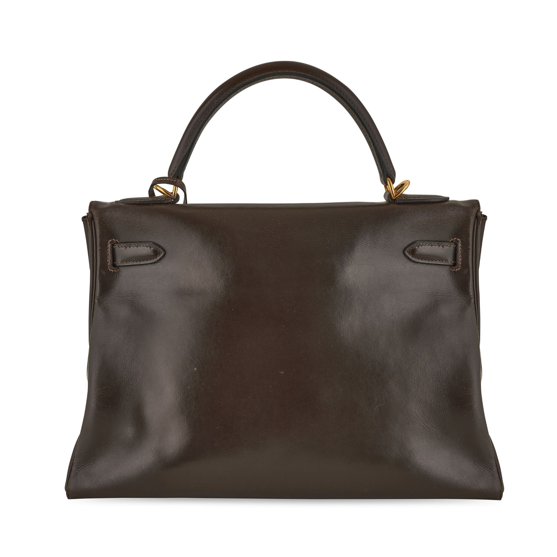 HERMES, A VINTAGE BROWN BOX KELLY 28 BAG (INCLUDES PADLOCK, KEYS AND CLOCHETTE) - Image 3 of 7