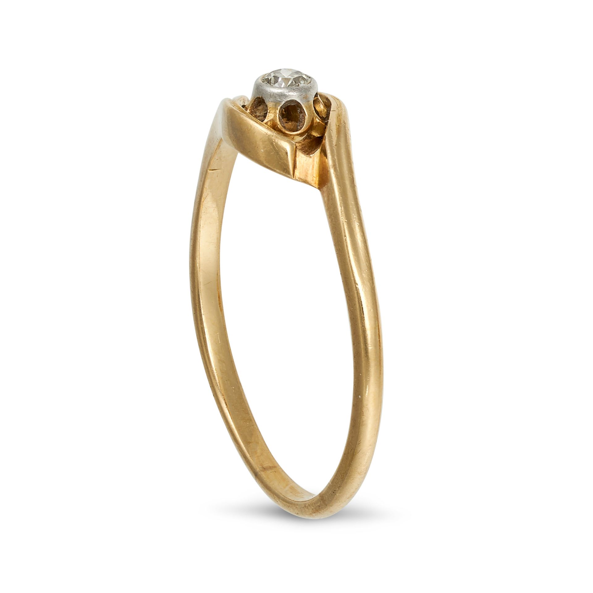 A VINTAGE SOLITAIRE DIAMOND RING in 18ct yellow gold, set with an old cut diamond, stamped 18CT, ... - Image 2 of 2