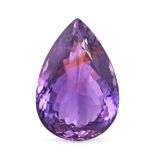 NO RESERVE - AN UNMOUNTED AMETHYST pear cut, 57.40 carats.