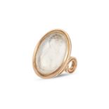 NO RESERVE - AN ANTIQUE CHALCEDONY INTAGLIO FOB SEAL in yellow gold, set with a chalcedony intagl...