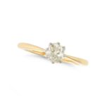 NO RESERVE - A SOLITAIRE DIAMOND RING in 18ct yellow gold, set with an old cut diamond of approxi...