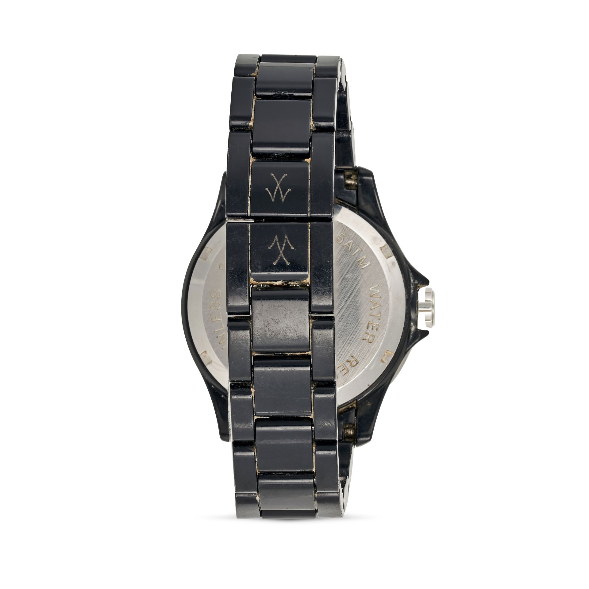 NO RESERVE - TOY, A PLASTERAMIC WRISTWATCH, plastic and stainless steel, black dial with Swarovsk... - Image 2 of 2