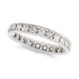 NO RESERVE - A DIAMOND ETERNITY RING set all around with a row of single cut diamonds, no assay m...