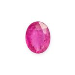 AN UNMOUNTED RUBY oval cut, 1.24 carats.