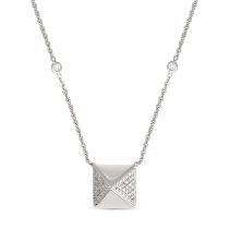 MESSIKA, A DIAMOND SPIKEY ALLIANCE PENDANT NECKLACE in 18ct white gold, comprising a stud pendant...