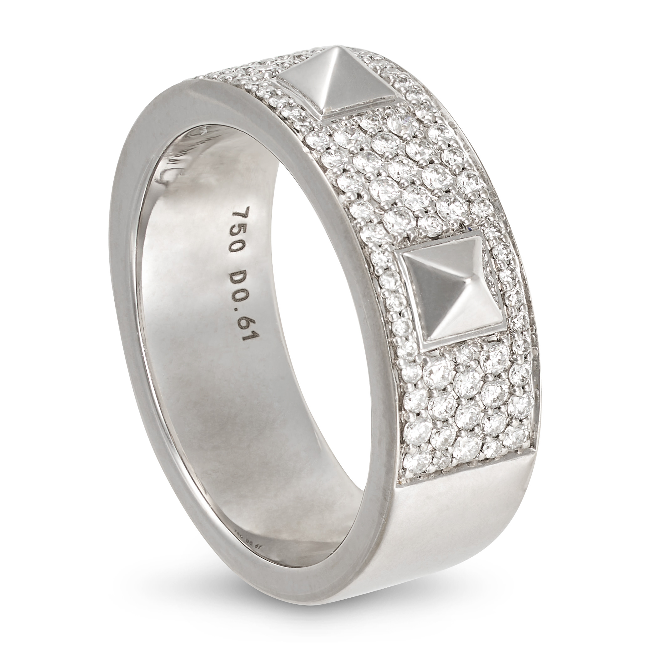 MESSIKA, A SPIKEY ALLIANCE DIAMOND RING in 18ct white gold, set with rows of round brilliant cut ... - Image 2 of 2