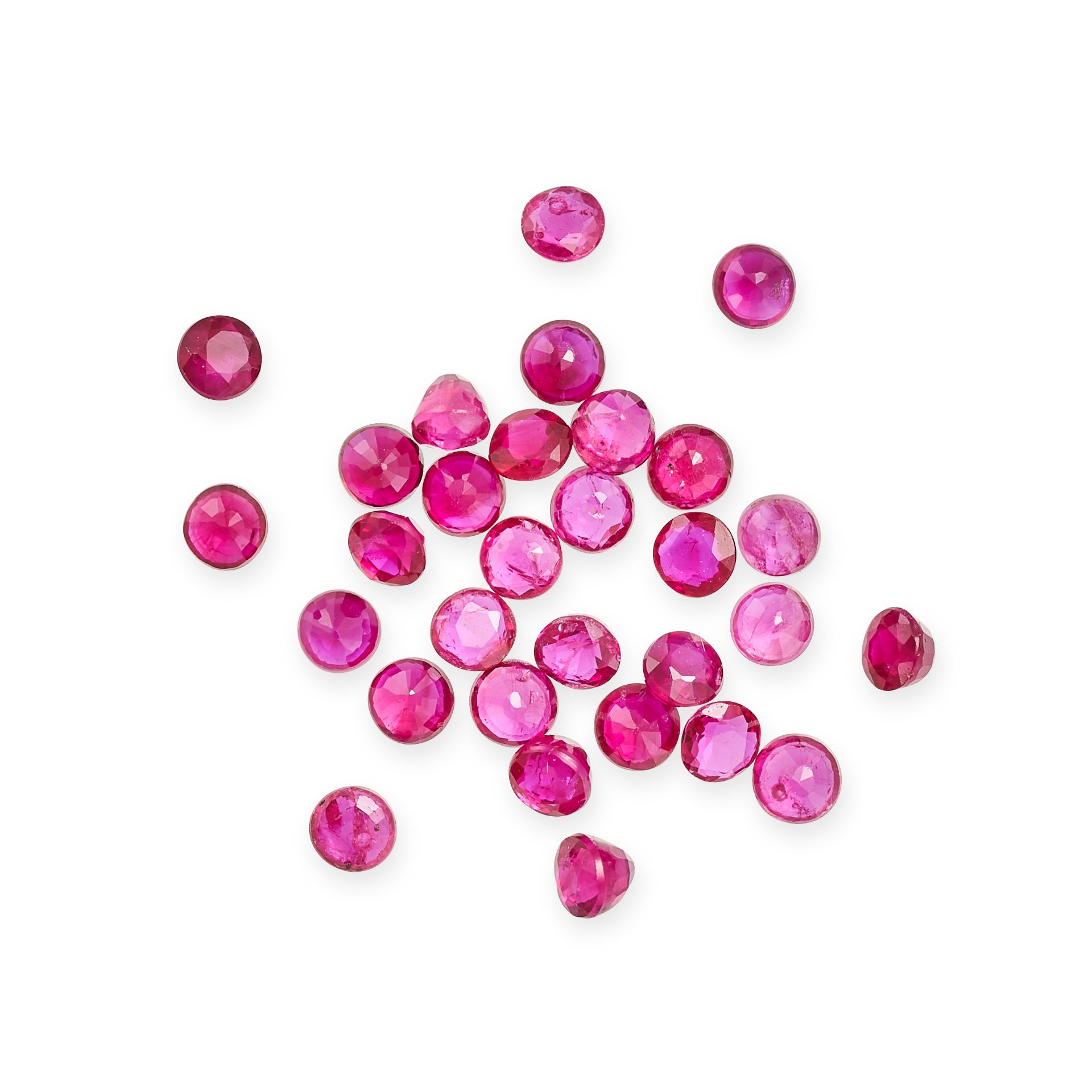 A COLLECTION OF UNMOUNTED RUBIES round cut, 1.80 carats.