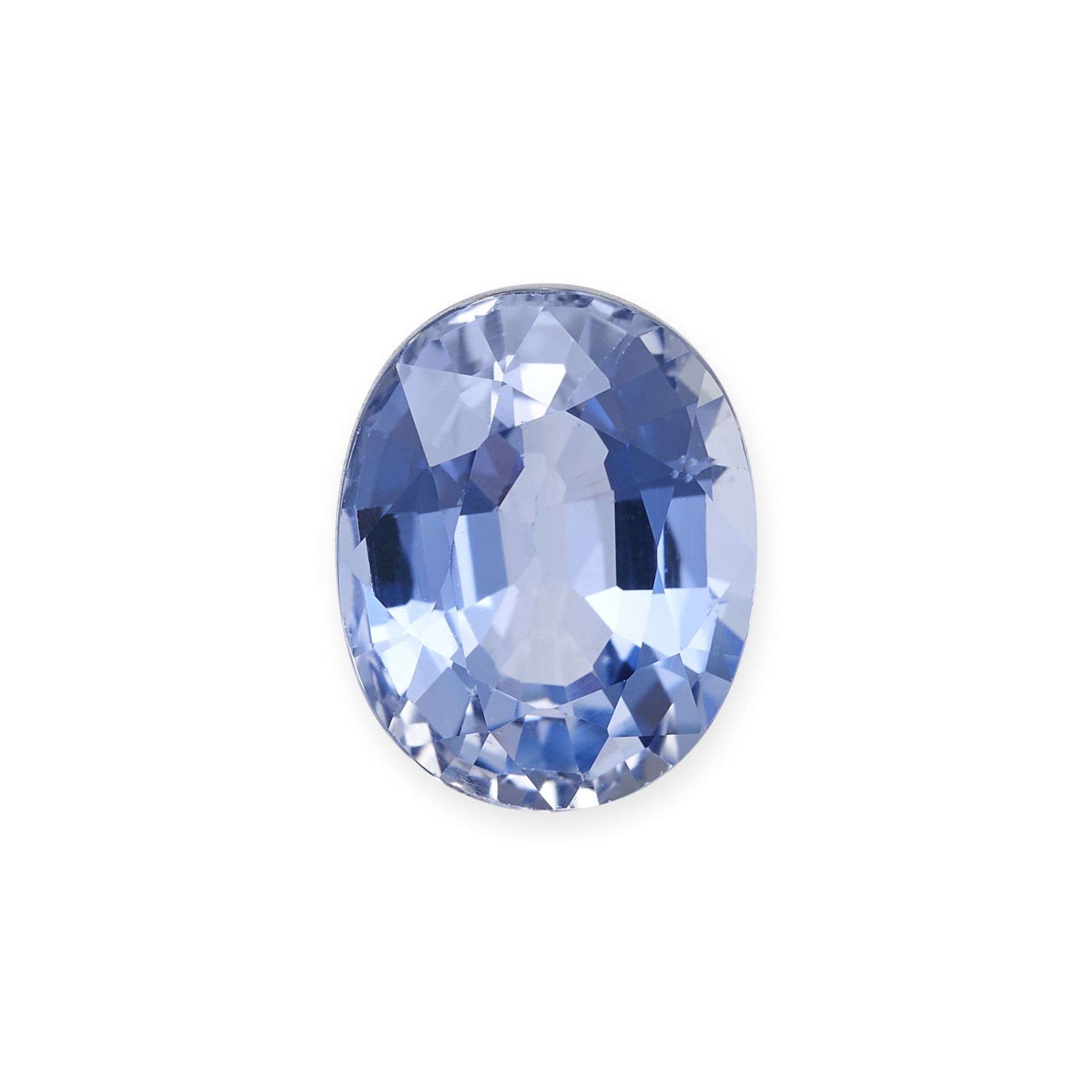 AN UNMOUNTED SYNTHETIC SAPPHIRE oval cut, 4.13 carats.