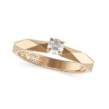 BOUCHERON, A SOLITAIRE DIAMOND RING in 18ct rose gold, set with a round brilliant cut diamond of ...