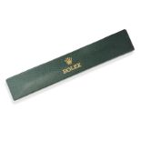 ROLEX, A VINTAGE WATCH BOX rectangular, green leather, 31.3cm.