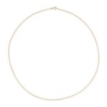 A GOLD CHAIN NECKLACE in 18ct yellow gold, comprising a row of curb inks, stamped 18K, 62.0cm, 5....