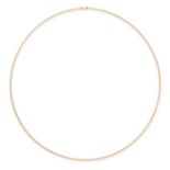 A GOLD NECKLACE in 9ct yellow gold, comprising a row of gold beads, stamped 375 9K, 52.0cm, 9.0g.