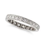 A DIAMOND FULL ETERNITY RING set all around with a row of round brilliant cut diamonds, no assay ...