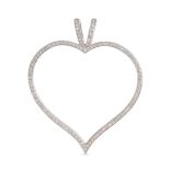 THEO FENNELL, A DIAMOND HEART PENDANT in 18ct white gold, designed as an openwork heart set throu...