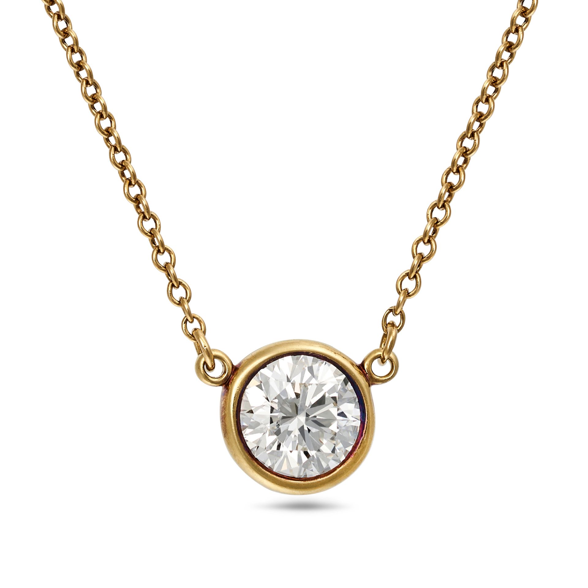 ELSA PERETTI FOR TIFFANY & CO., A DIAMONDS BY THE YARD SOLITAIRE DIAMOND PENDANT NECKLACE in 18ct...