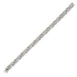 CARTIER, A DIAMOND MAILLON PANTHERE LINK BRACELET in 18ct white gold, comprising three rows of in...