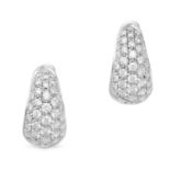 PICCHIOTTI, A PAIR OF DIAMOND HUGGIE HOOP EARRINGS in 18ct white gold, set with round brilliant c...