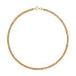 AN ANTIQUE VICTORIAN FANCY LINK CHAIN NECKLACE in 15ct yellow gold, comprising fancy links with o...