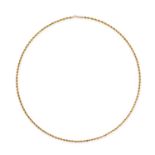 A GOLD CHAIN NECKLACE in 14ct yellow gold, in a twisted rope work design, marked indistinctly, 51...