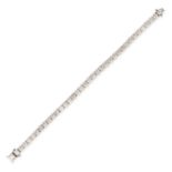 A 12.20 CARAT DIAMOND LINE BRACELET in 18ct white gold, set with a row of thirty six round brilli...