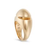 BULGARI, A CABOCHON RING in 18ct yellow gold, the domed body with a cut out design, signed BVLGAR...