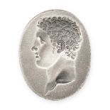 NO RESERVE - A SILVER INTAGLIO depicting the bust of a young Hercules, 2.2cm, 5.8g.