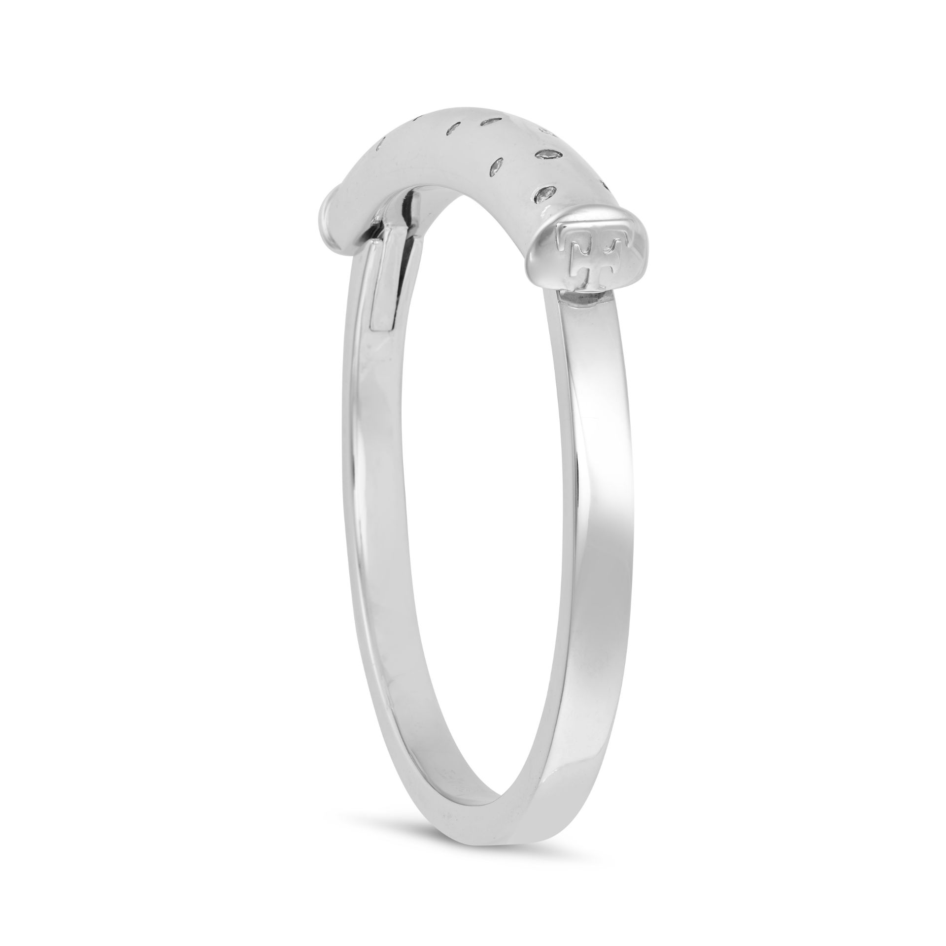 THEO FENNELL, A DIAMOND BANGLE in platinum, the hinged body set with round brilliant cut diamonds... - Image 2 of 2