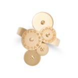 BULGARI, A CICLADI RING in 18ct yellow gold, comprising a cluster of articulated discs, signed BV...