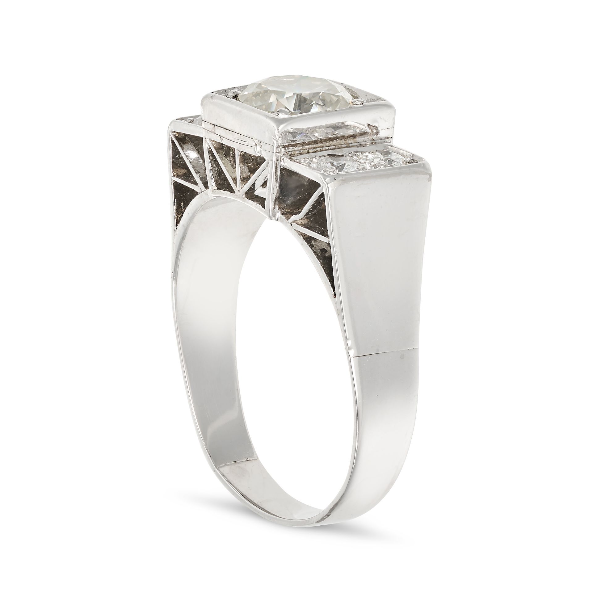 A DIAMOND DRESS RING in 18ct white gold, set with a round brilliant cut diamond of 1.85 carats ac... - Image 2 of 2