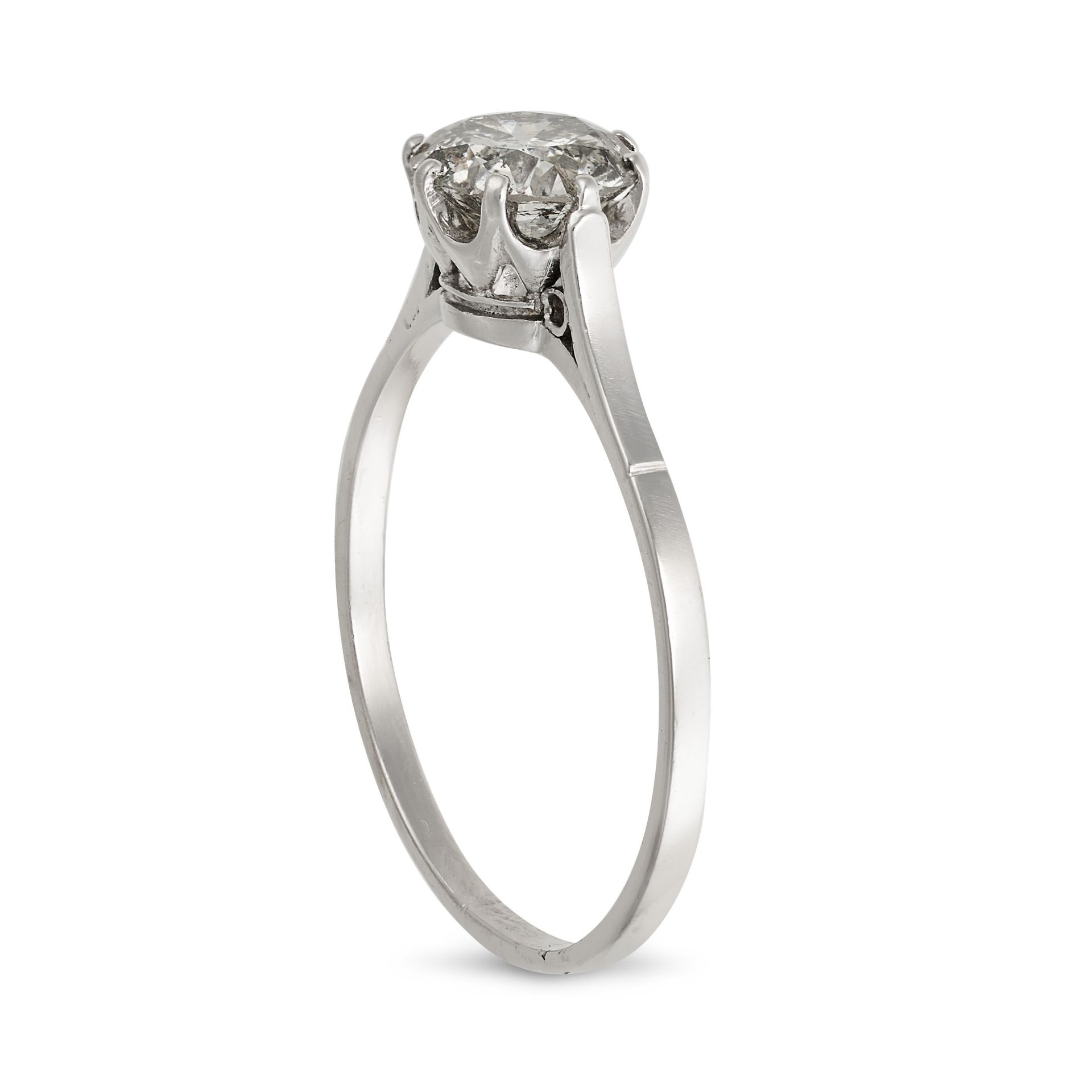 A SOLITAIRE DIAMOND RING in platinum, set with a round brilliant cut diamond of approximately 1.3... - Image 2 of 2