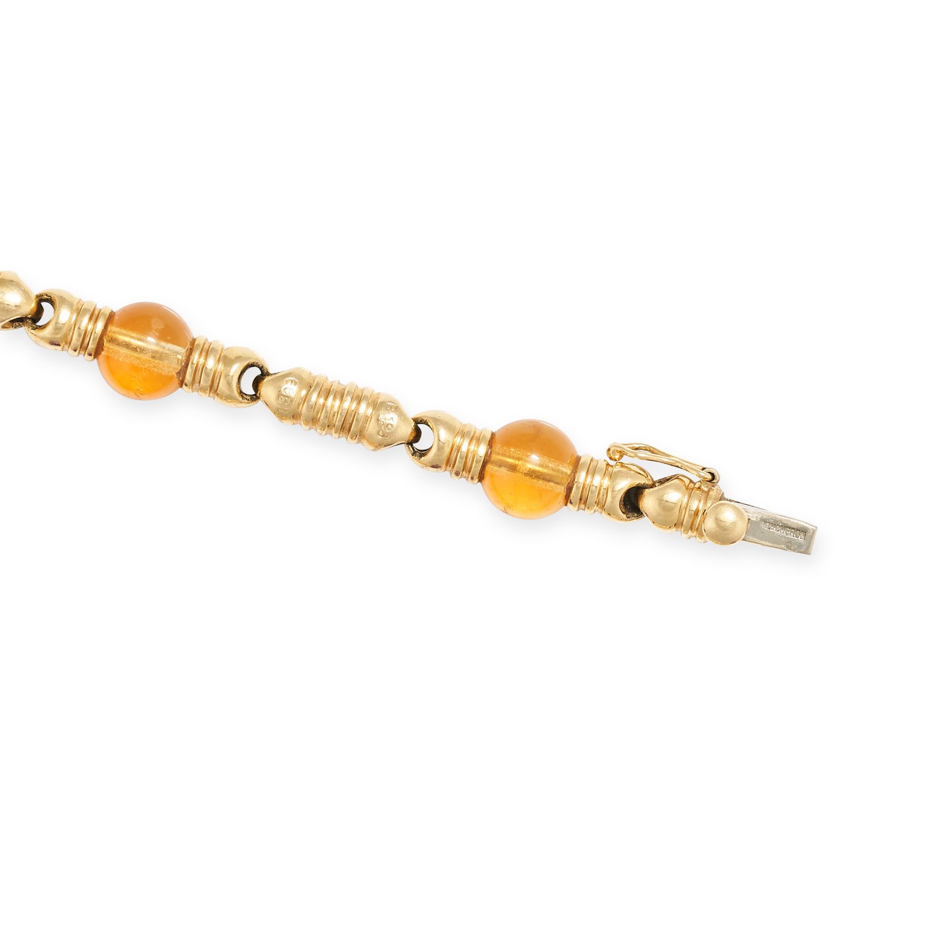 BOUCHERON, A VINTAGE CITRINE BRACELET in 18ct yellow gold, comprising a row of stylised gold link... - Image 3 of 3