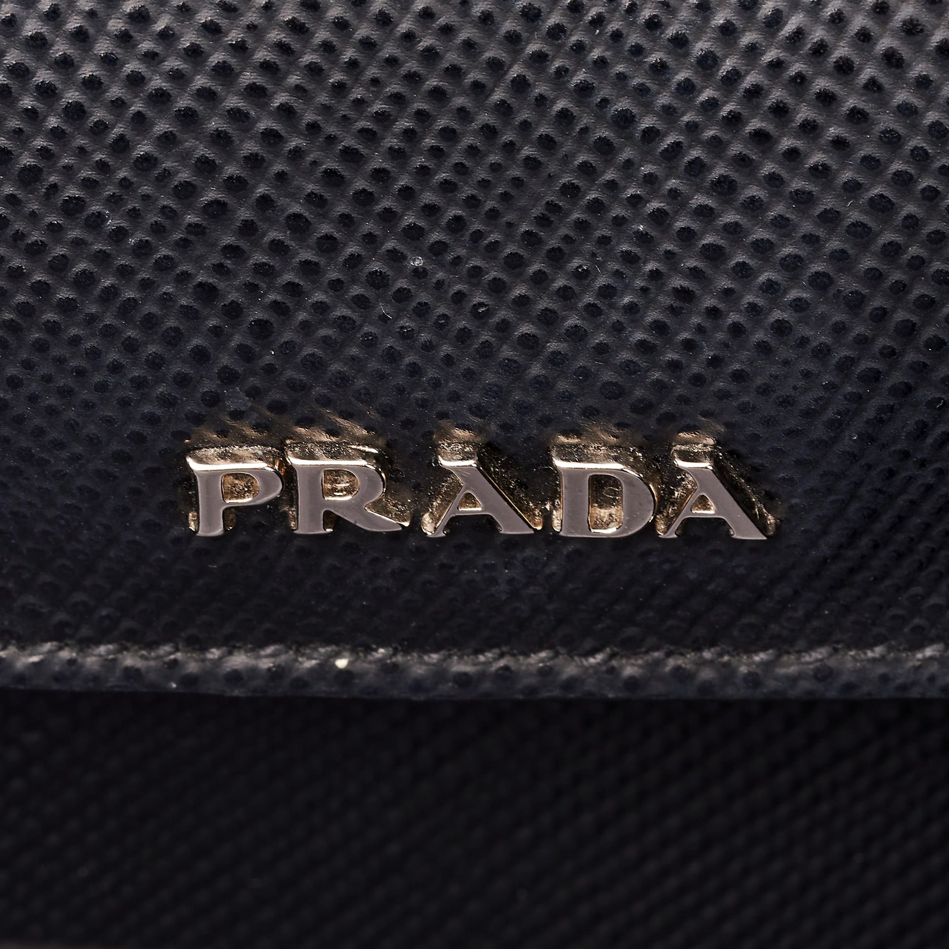 PRADA BLACK SAFFIANO TOP HANDLE BAG Condition grade B-. 35cm long, 28cm high. 16cm top handle d... - Image 11 of 12