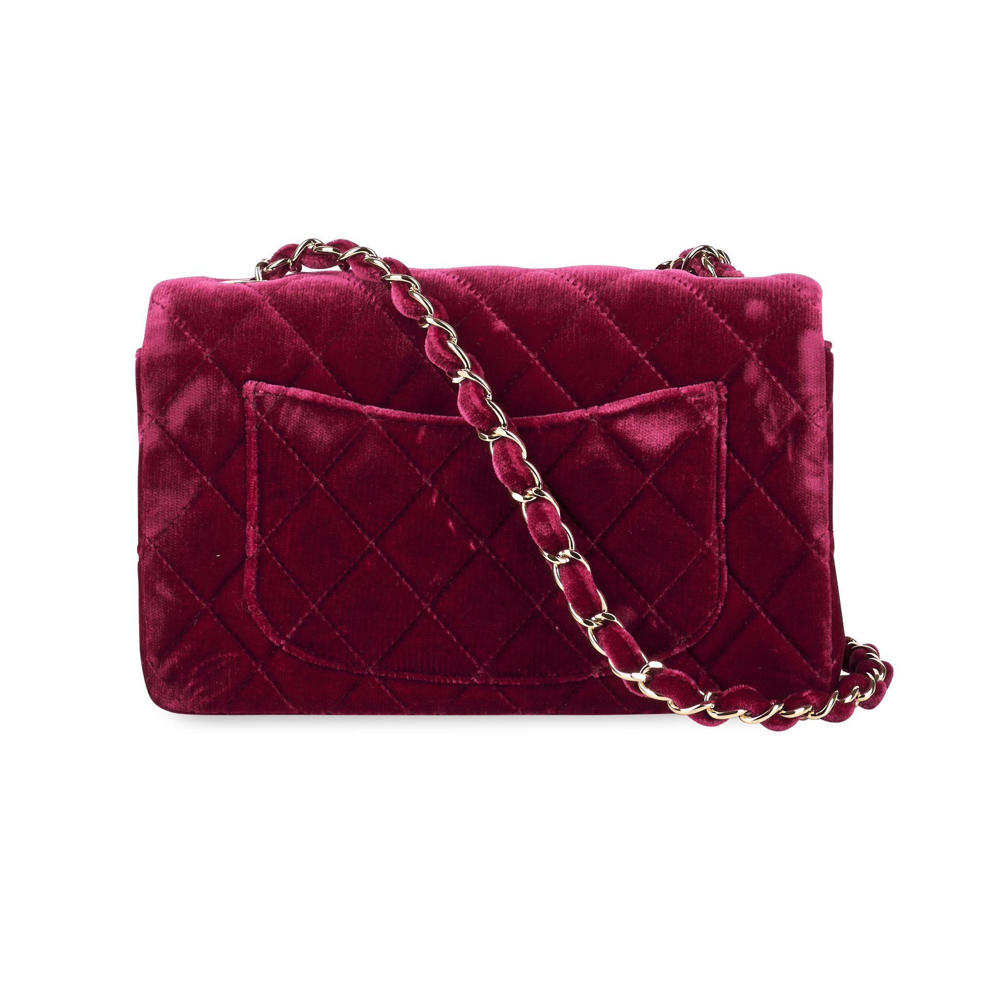 CHANEL BURGUNDY VELVET MINI RECTANGLE BAG Condition grade B. Produced between 2015-2016. 20cm l... - Bild 3 aus 7