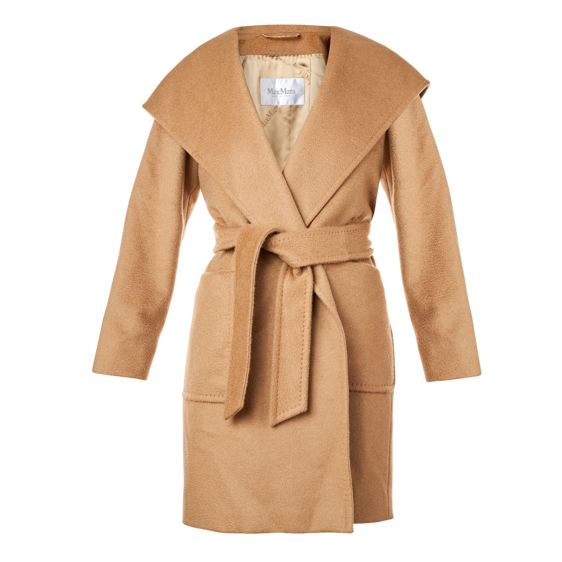 MAX MARA CAMEL RIALTO COAT Condition grade A-. Italian size 42. 90cm chest, 85cm length. ‘Rialt...