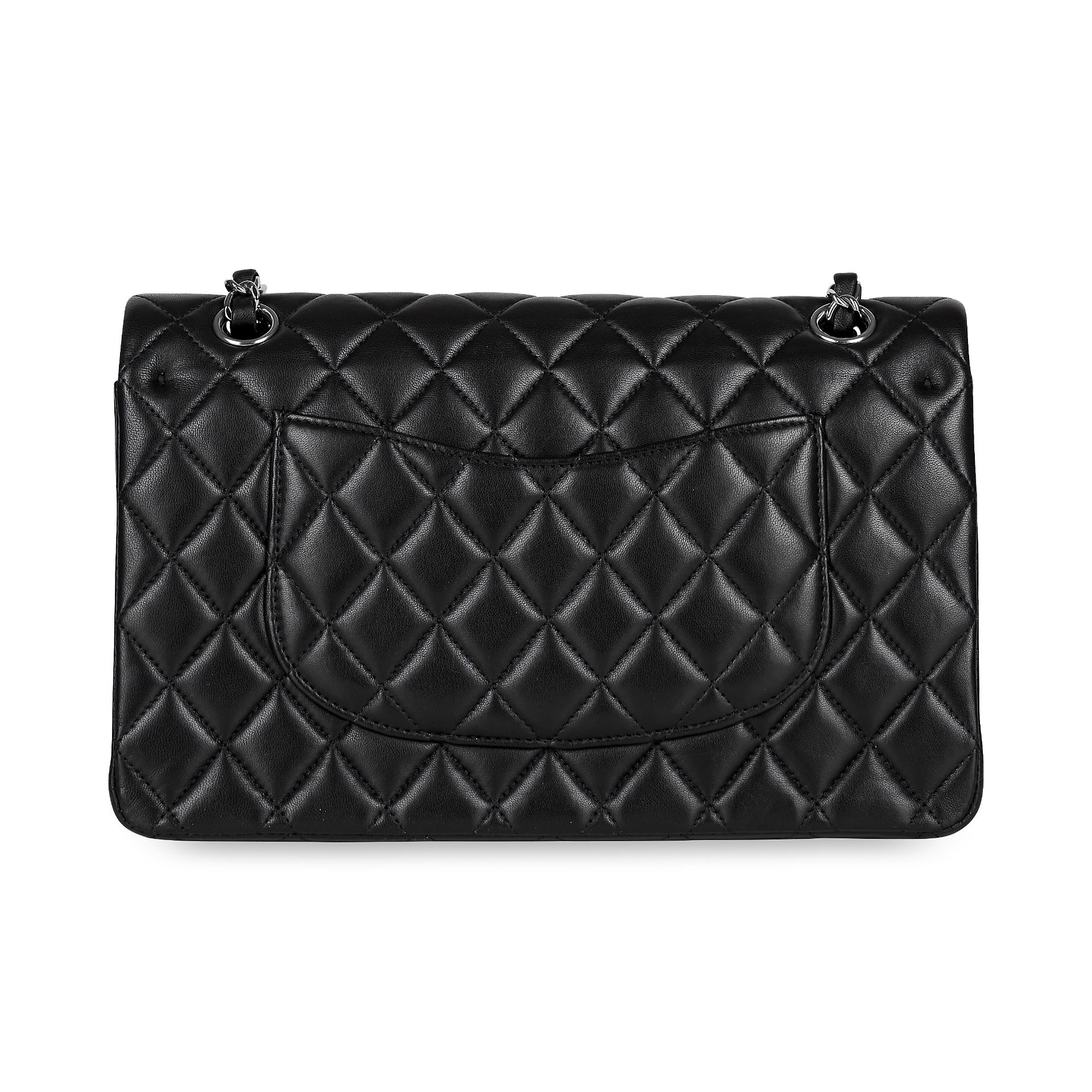 CHANEL BLACK LAMBSKIN MEDIUM CLASSIC FLAP BAG Condition grade B-. Produced in 2014. 25cm long, ... - Image 3 of 6