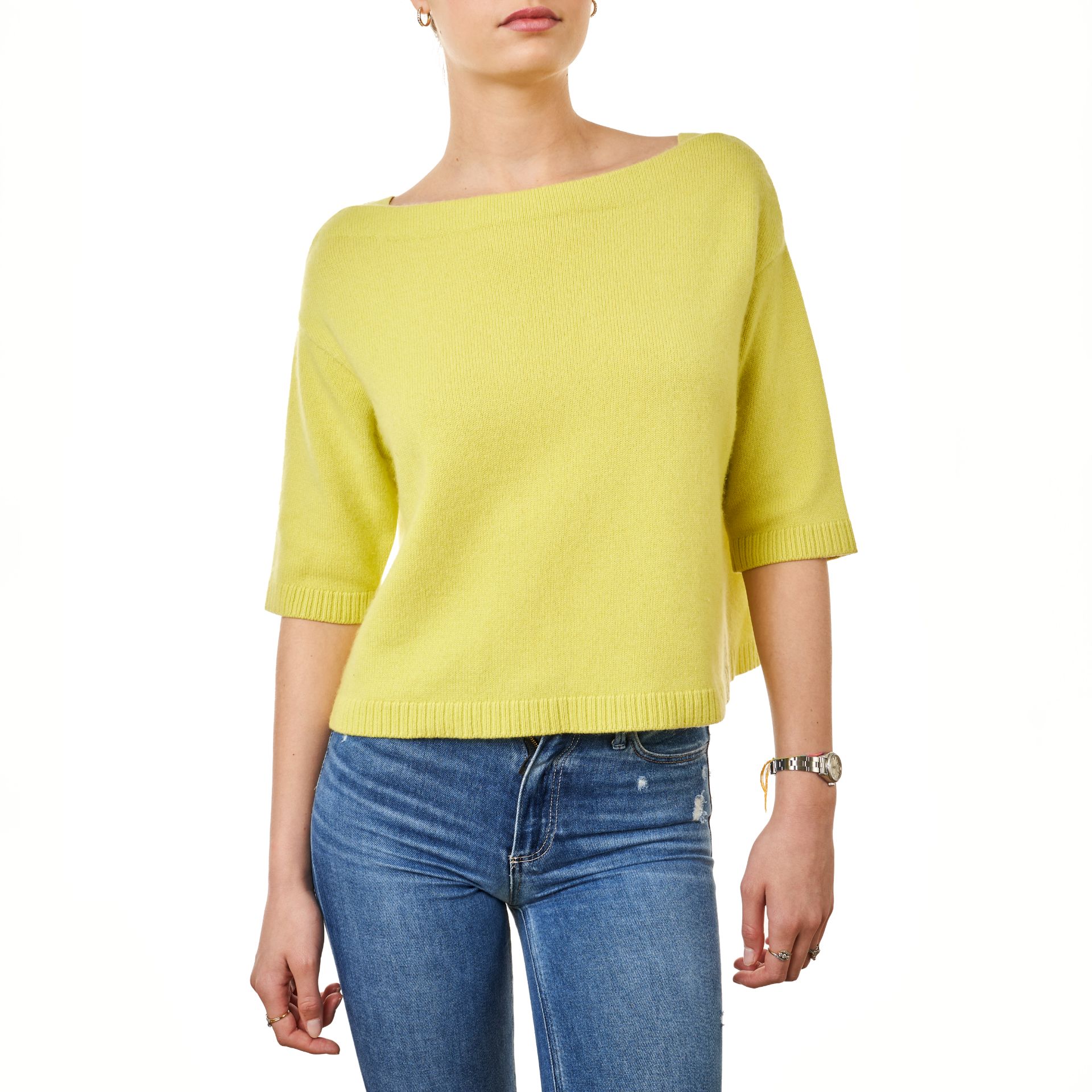 VALENTINO YELLOW CASHMERE JUMPER Condition grade B+. Size S. 100cm chest, 50cm length. Yellow t... - Bild 2 aus 3