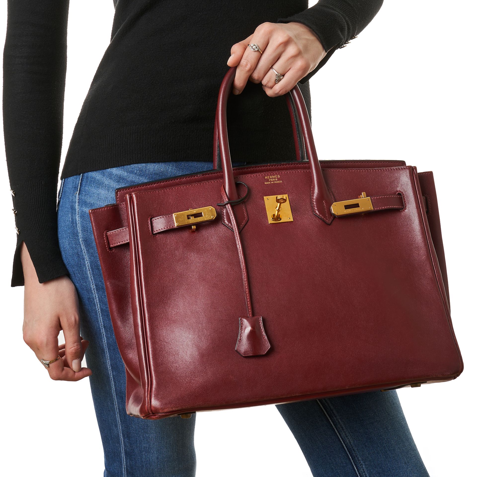 HERMES ROUGE H BIRKIN 35 BAG Condition grade B-. Produced in 1994. 35cm long, 28cm high. Top ha... - Image 6 of 7